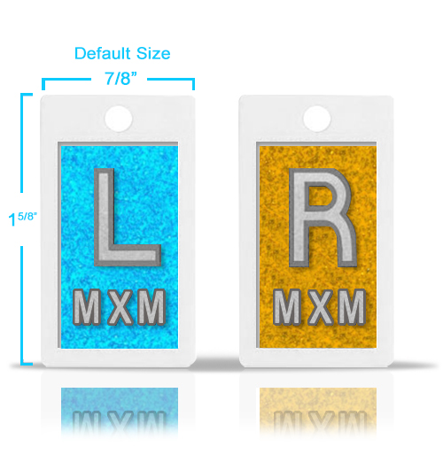 Injected molded plastic Xray markers with up to 3 lead initials Magic Xray Markers